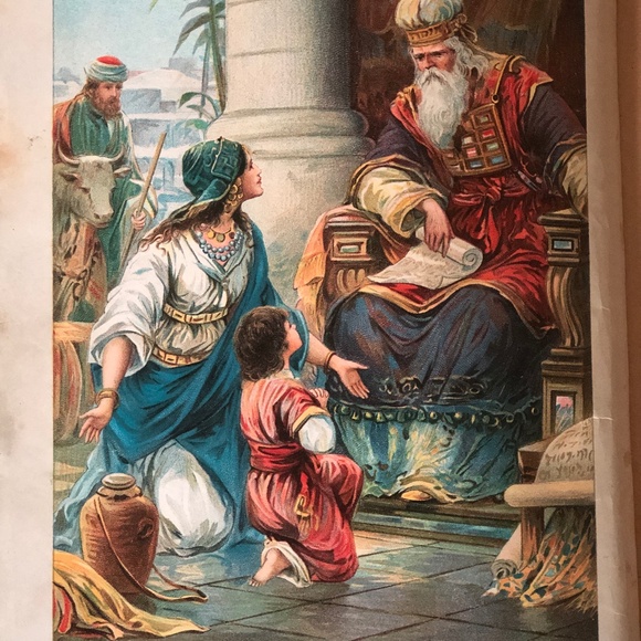3/$24 Antique 1909~Hannah Brings Samuel to Eli~Color Book Plate Print Lithograph - Picture 1 of 5